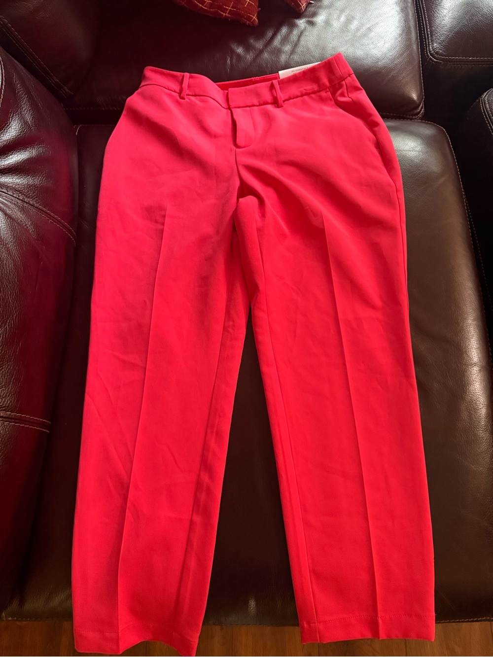 INC International Concepts Bright Coral Pink Straight Leg Pants w/ stretch